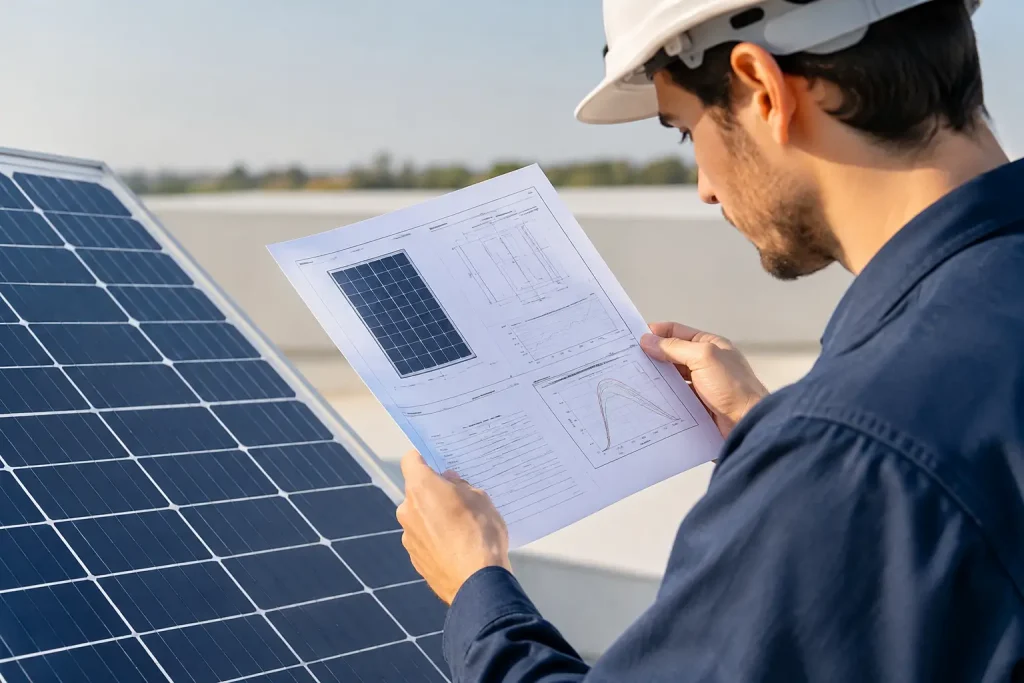 Cómo leer ficha técnica de un panel solar
